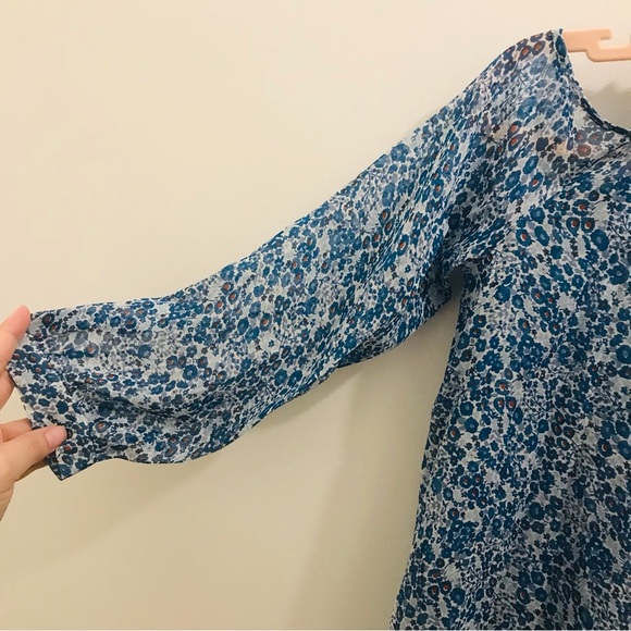 NWT Derek Lam Silk Cold Shoulder Blouse 2 blue red white - Picture 4 of 15